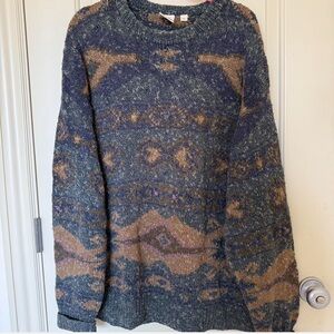Vintage Cozy Multicolor Patterned Sweater